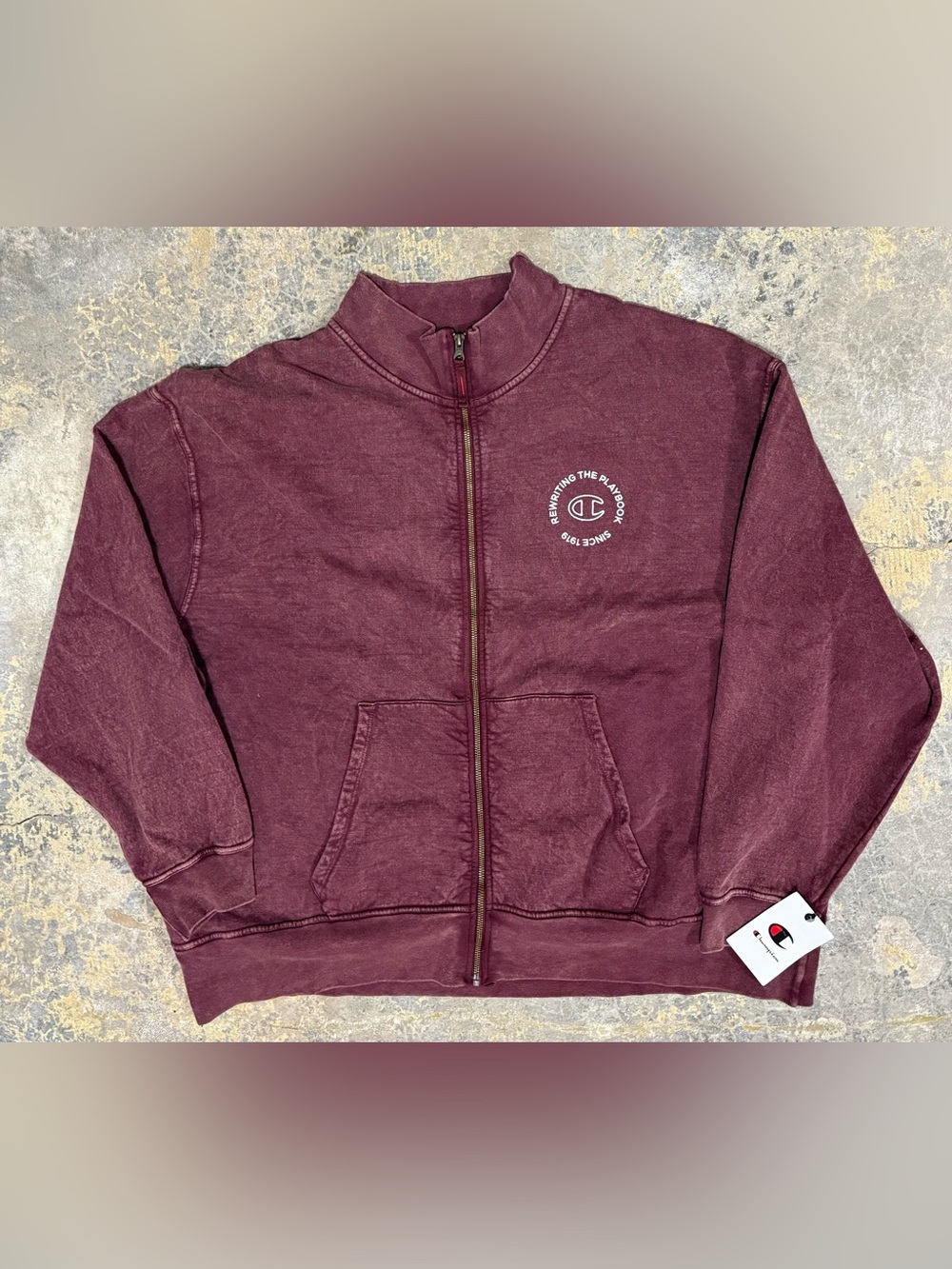 Champion Mens 2XL (Big & Tall) Zip-Up Sweatshirt With Pockets in Maroon